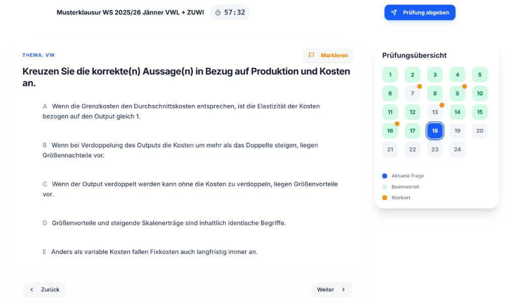 Prüfungssimulator Mockup
